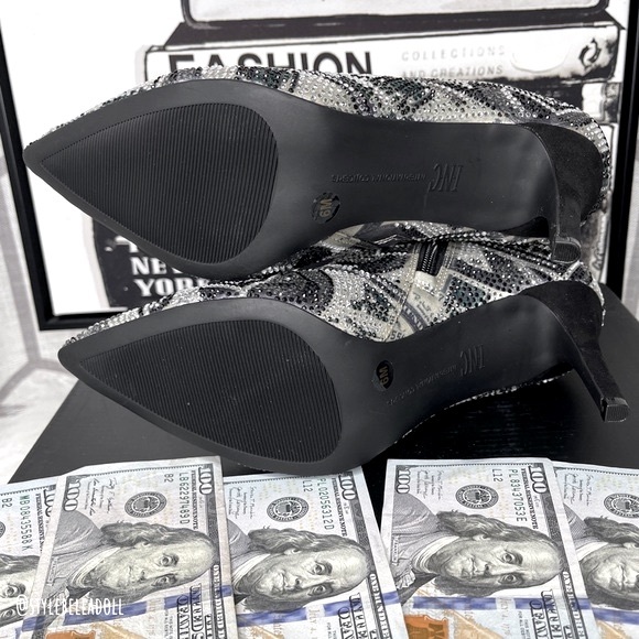 🆕 All About The Benjamins Money 💴 Bling Rhinestone Booties Boots - Picture 15 of 17